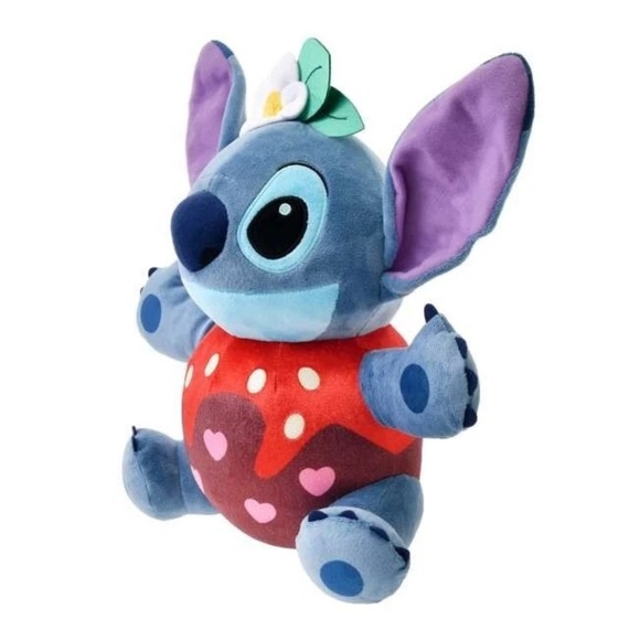 DISNEY STORE Official Stitch Valentine's Day Plushie Chocolate Dipped Strawberry - Picture 3 of 8